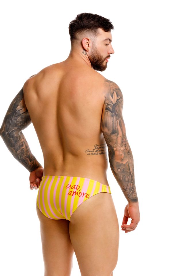 JOR Bikini Caballero Rayas Amarillo y Rosa