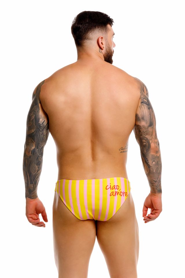 JOR Bikini Caballero Rayas Amarillo y Rosa
