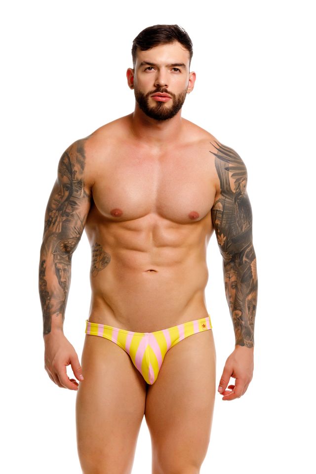 JOR Bikini Caballero Rayas Amarillo y Rosa