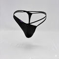 Tanga de Licra Negra con Ribete de color neon